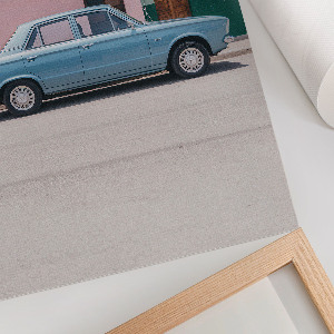 Decorative poster featuring a retro car