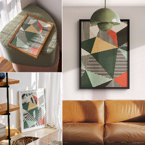Wall art with geometric patterns