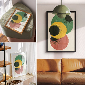 Wall print featuring colorful circles