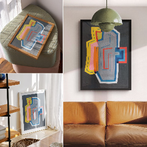 Art print showing colorful abstract forms