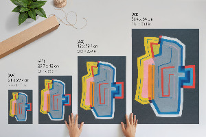 Art print showing colorful abstract forms