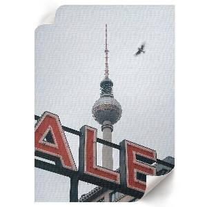 Decorative poster featuring city architecture
