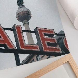 Decorative poster featuring city architecture