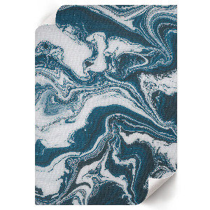 Wall art with a blue waves design