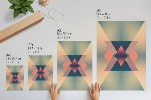 Art print featuring pastel geometric shapes