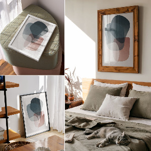 Decorative poster with a pastel abstract design