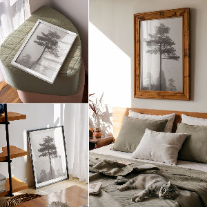 Wall art featuring fog and trees