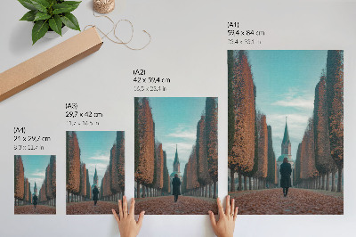 Wall print Autumn alley