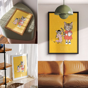 Decorative poster with animal drawings