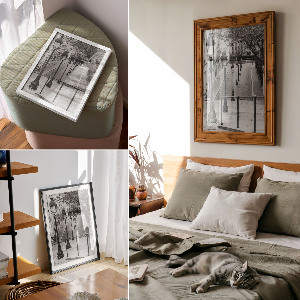 Wall print with urban scenery