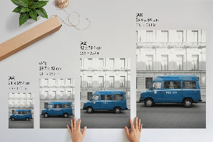 Decorative poster featuring a police car