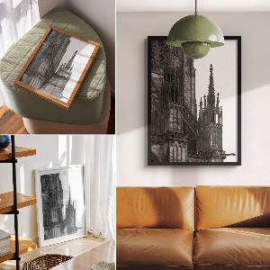 Wall print depicting a Gothic building