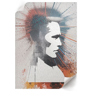 Art print featuring a geometric face