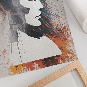 Art print featuring a geometric face