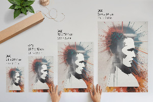 Art print featuring a geometric face