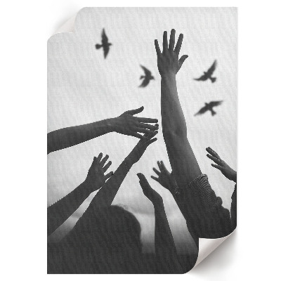 Decorative poster Hands and birds