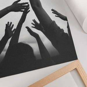 Decorative poster depicting hands and birds