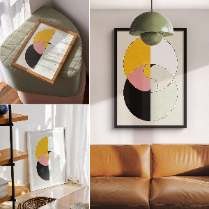 Wall print featuring geometric circles