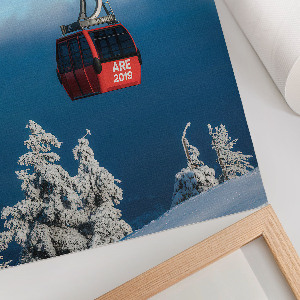 Wall art print featuring a mountain gondola