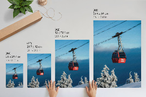 Wall art print featuring a mountain gondola