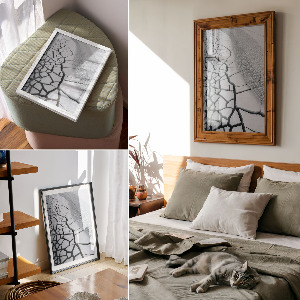 Decorative poster with a winter landscape