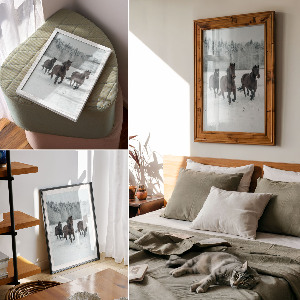 Poster featuring winter horses