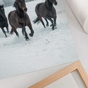 Poster featuring winter horses