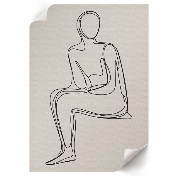Art print with character line art