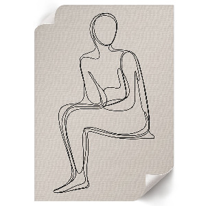 Art print with character line art