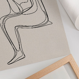 Art print with character line art
