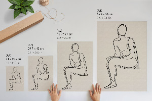 Art print with character line art