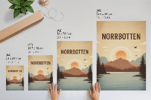 Decorative poster with a Norrbotten illustration