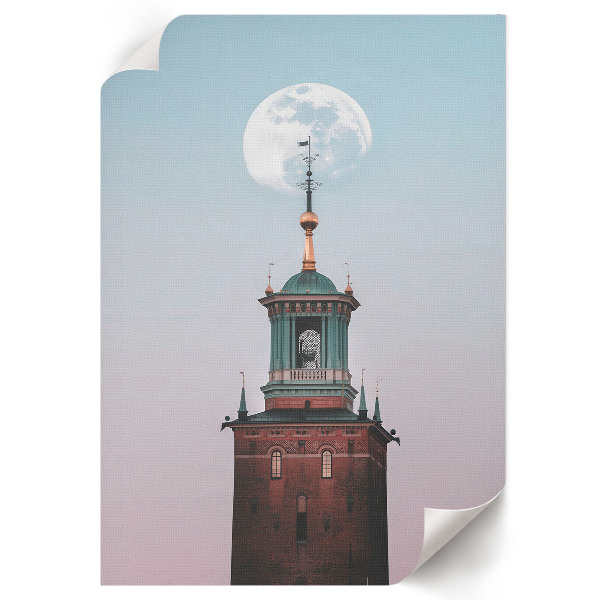 Wall art depicting the Moon Tower
