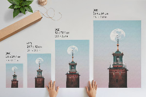 Wall art depicting the Moon Tower