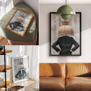 Surrealism wall print lampshade