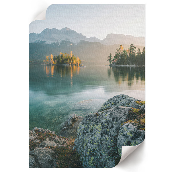 Poster featuring a mountain landscape