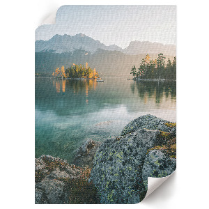 Poster featuring a mountain landscape