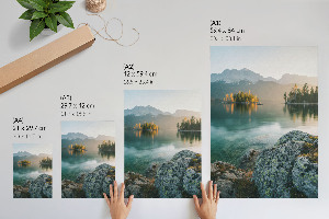 Poster featuring a mountain landscape