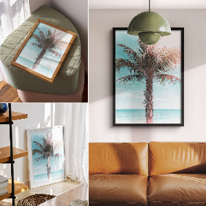 Wall art with an exotic palm tree motif