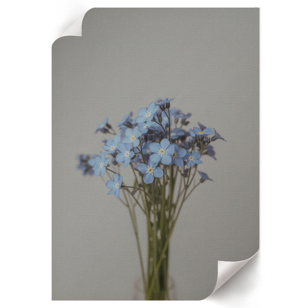 Decorative poster with blue flowers