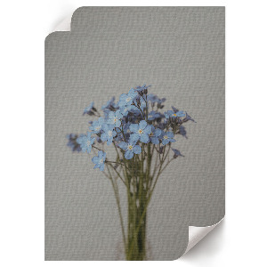 Decorative poster with blue flowers
