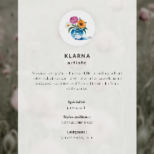 Decorative poster with blue flowers