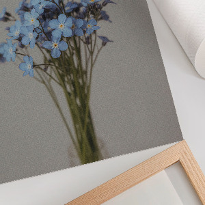 Decorative poster with blue flowers
