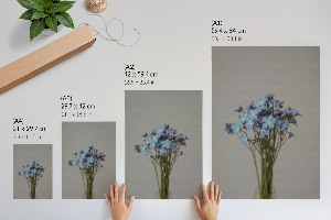 Decorative poster with blue flowers