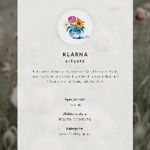 Decorative poster with blue flowers