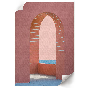 Poster featuring pastel architectural illustration