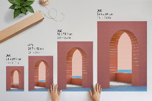 Poster featuring pastel architectural illustration