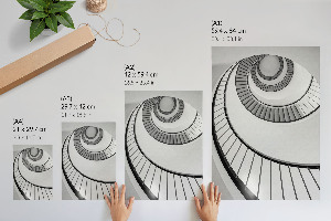 Decorative poster showing a spiral staircase