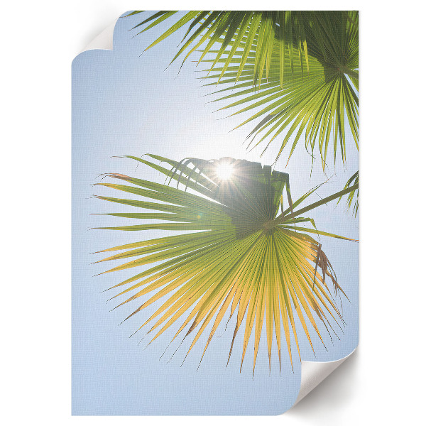 Wall art featuring tropical palm trees
