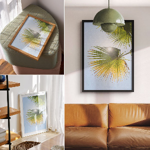 Wall art featuring tropical palm trees
